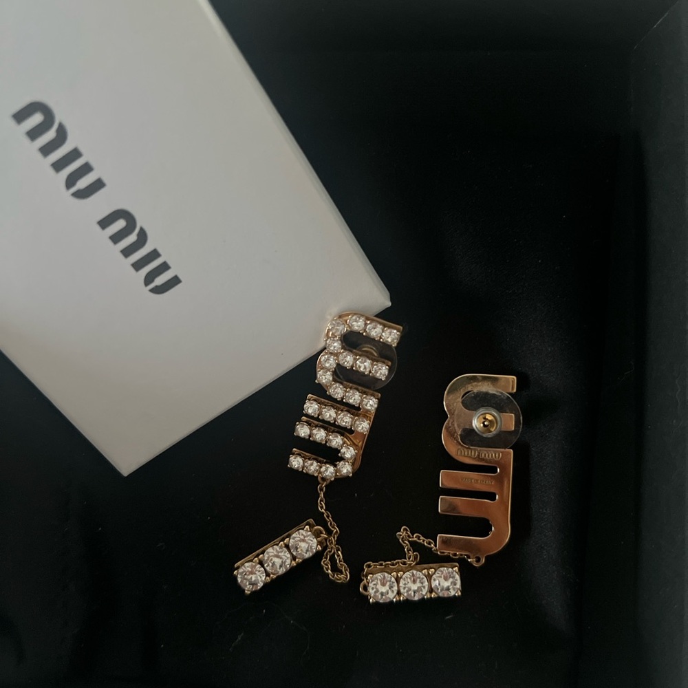 NWT Miu Miu crystal drop earrings